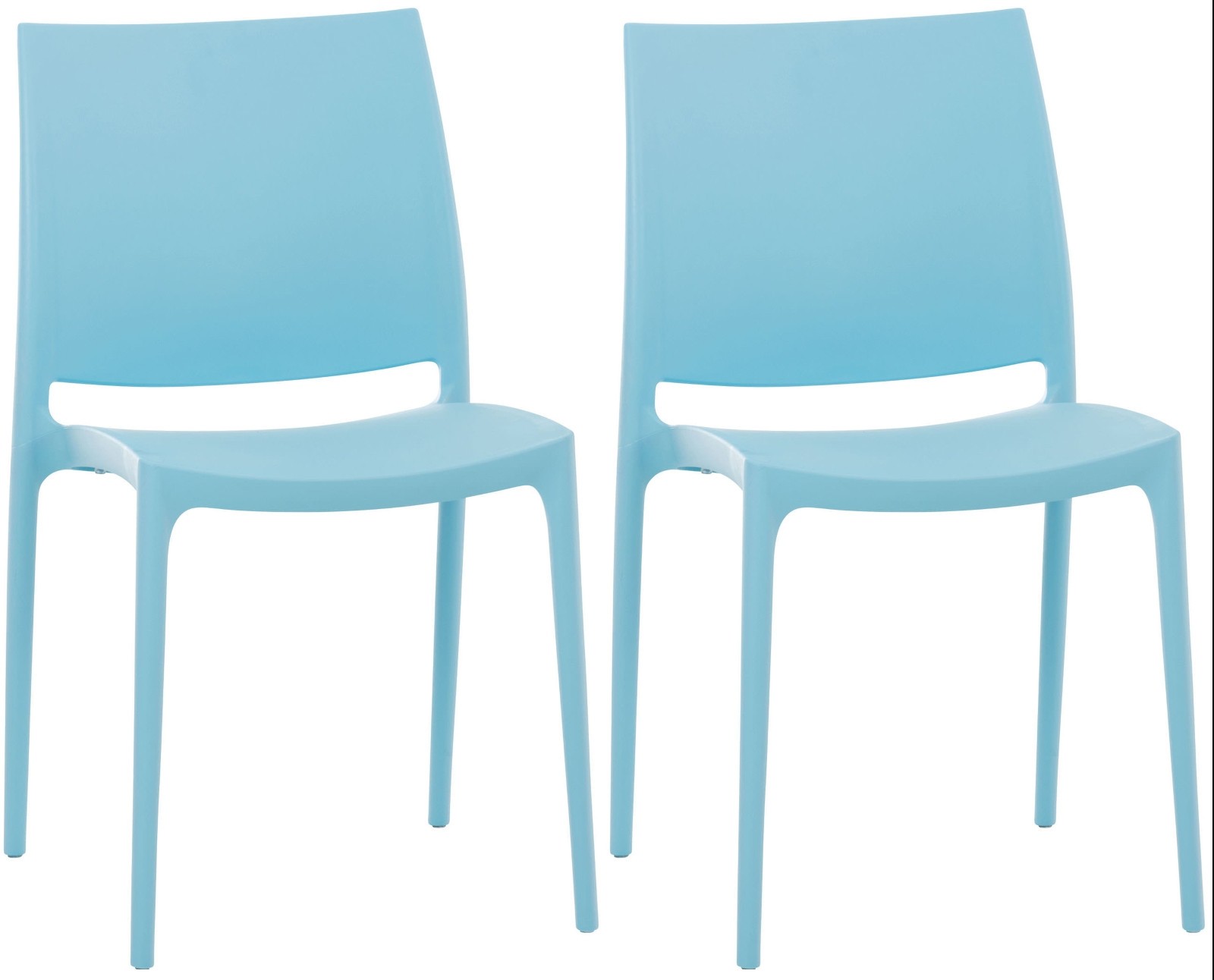 Lot de 2 chaises de jardin empilables Maya en plastique