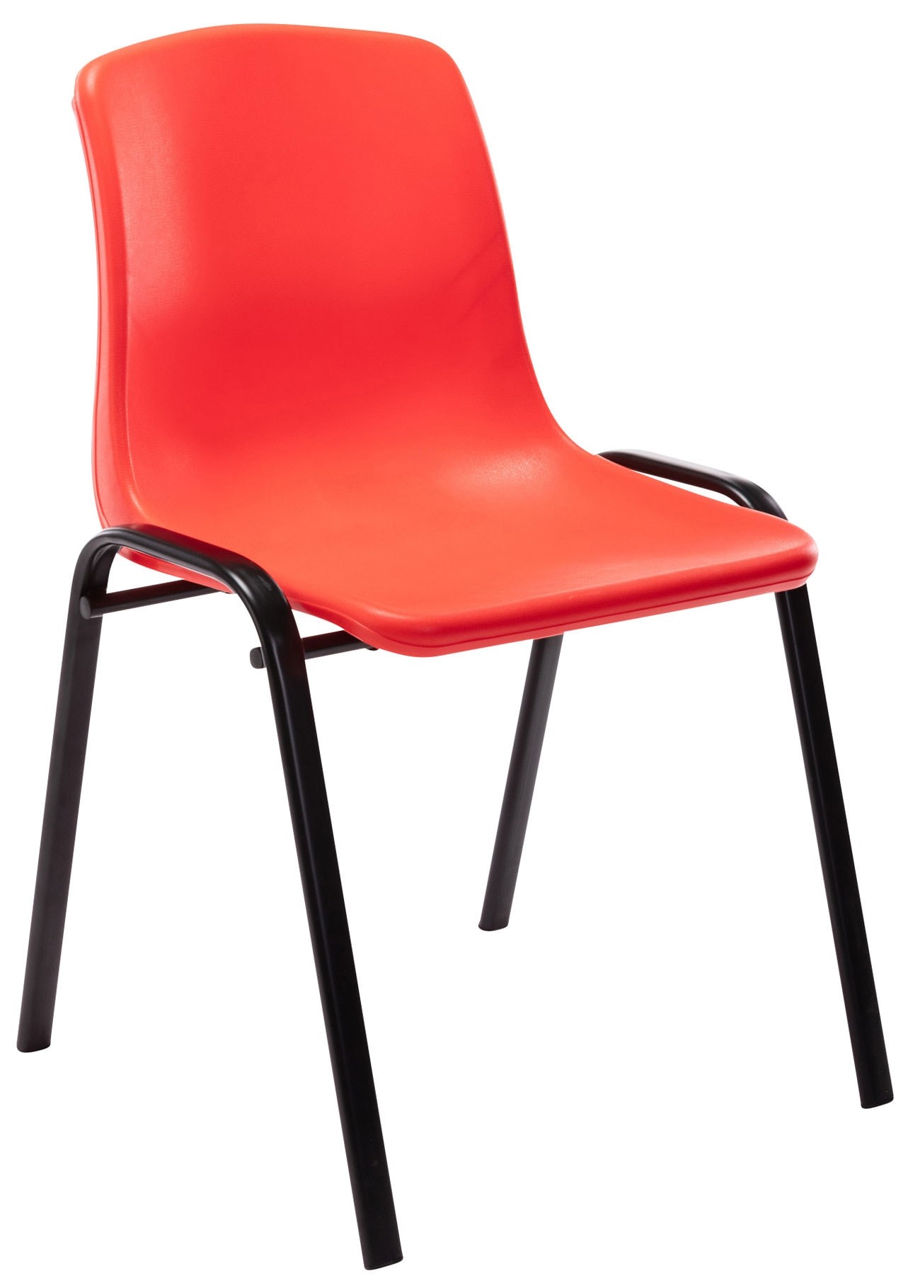 Chaise empilable Nowra avec assise en plastique et piètement en métal noir mat